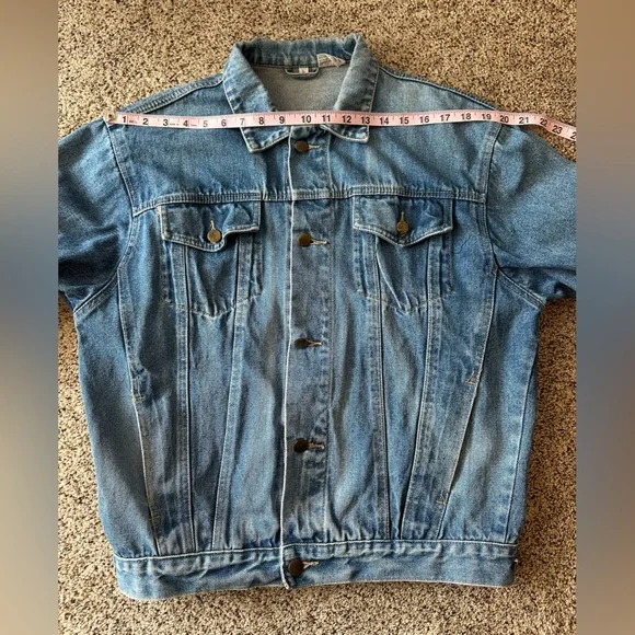 Vintage 80s denim jean jacket, Large - Picture 6 of 9